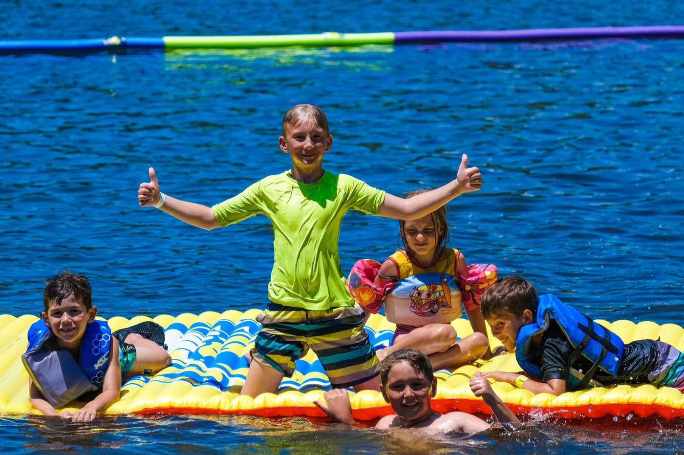 Kids having fun on the lake